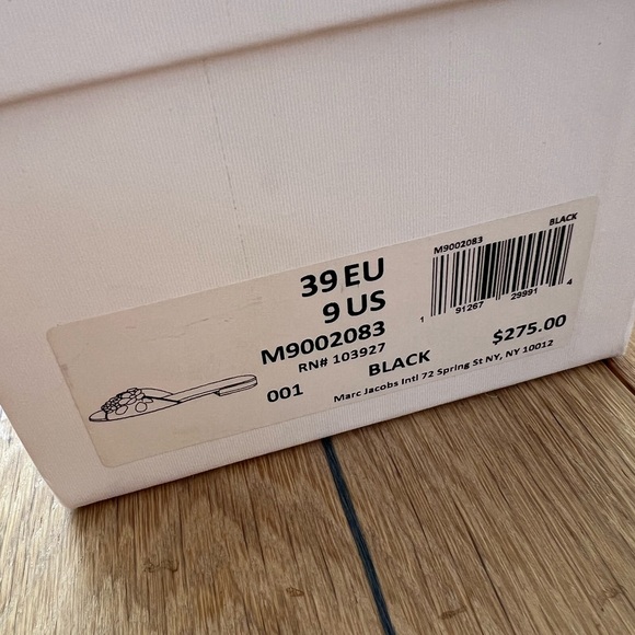 Marc Jacobs black embellished slippers slides flats size 39 (8US) - Picture 8 of 8